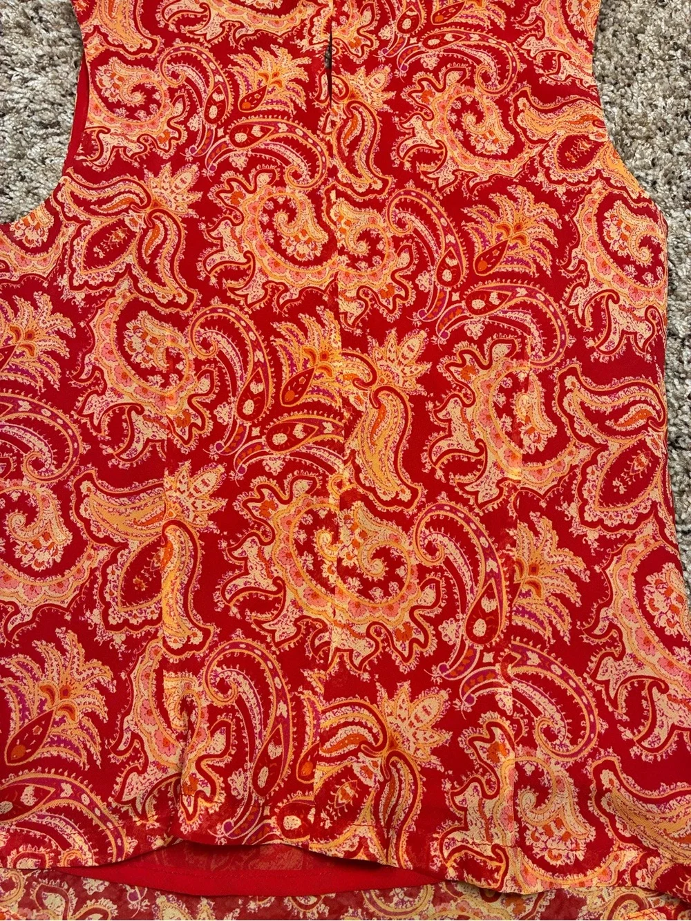 VTG Ann Taylor 100% Silk Paisley Matching Midi Skirt Tank Top Set